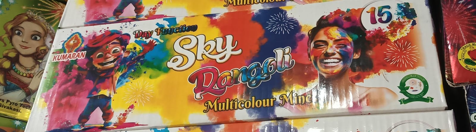 15 Shot Multicolour Smoke Shot Rangoli